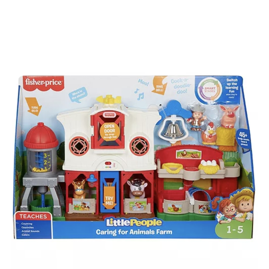 Fisher-Price Little People Caring For Animals Farm Playset - Red, White, Blue